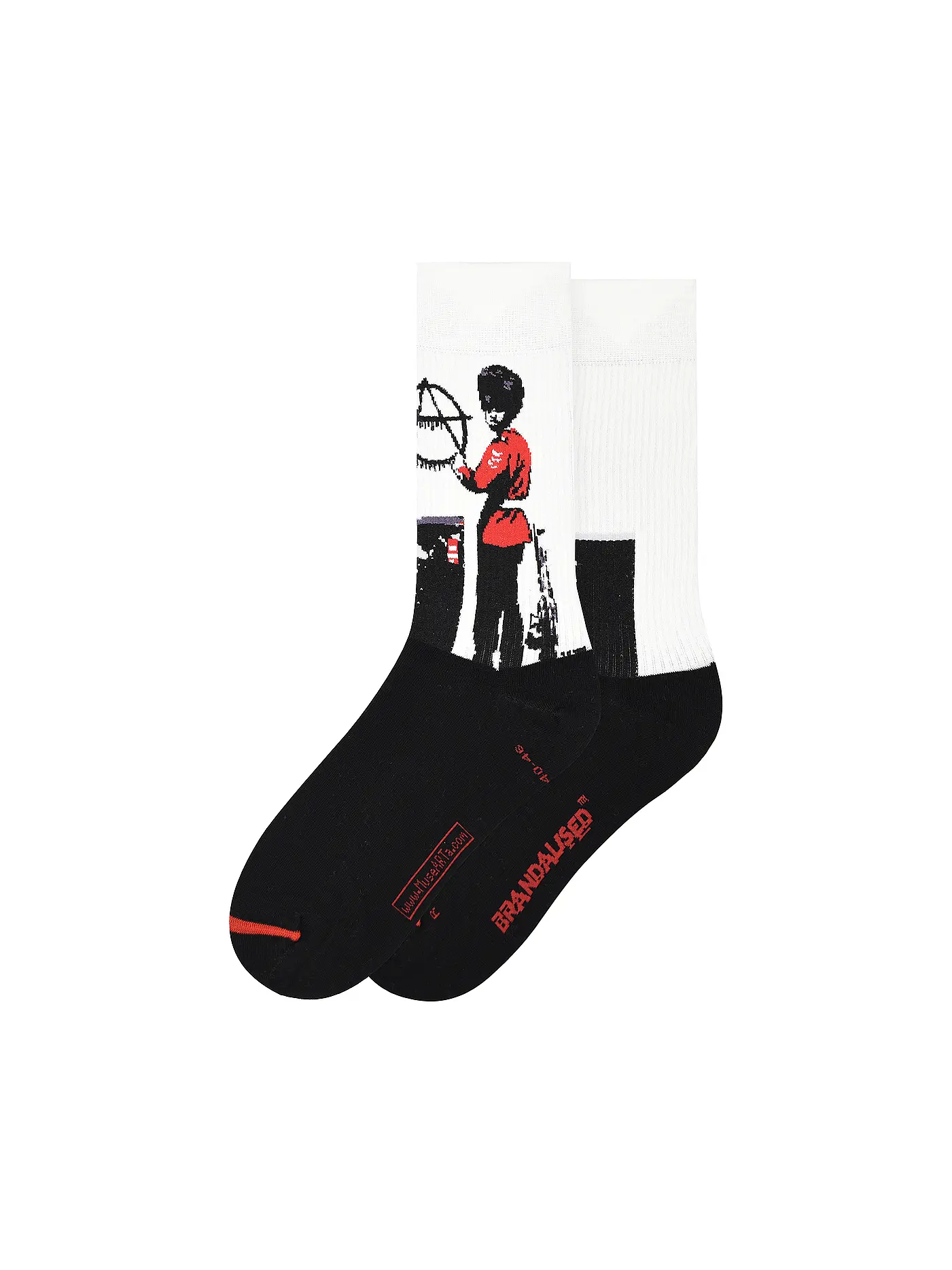 MUSEARTA | Herren Socken BANKSY GRAFFITI - ANARCHIST SOLDIER white | 